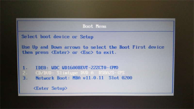 "Boot-Menu" del BIOS su portatile ACER