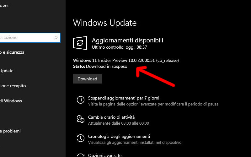 Windows 11 rilasciato agli insider