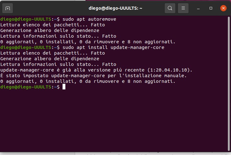 sudo apt install update-manager-core